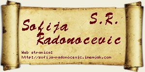 Sofija Radonoćević vizit kartica